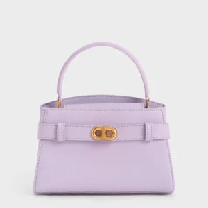 Buckle Top Handle Bag
