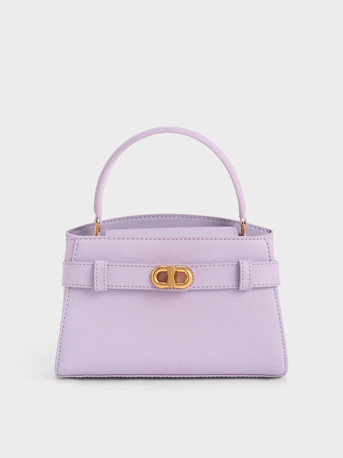 Buckle Top Handle Bag